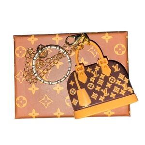 Mini Purse Keychain Charm Designer Inspired Bag Charm with Gift Box